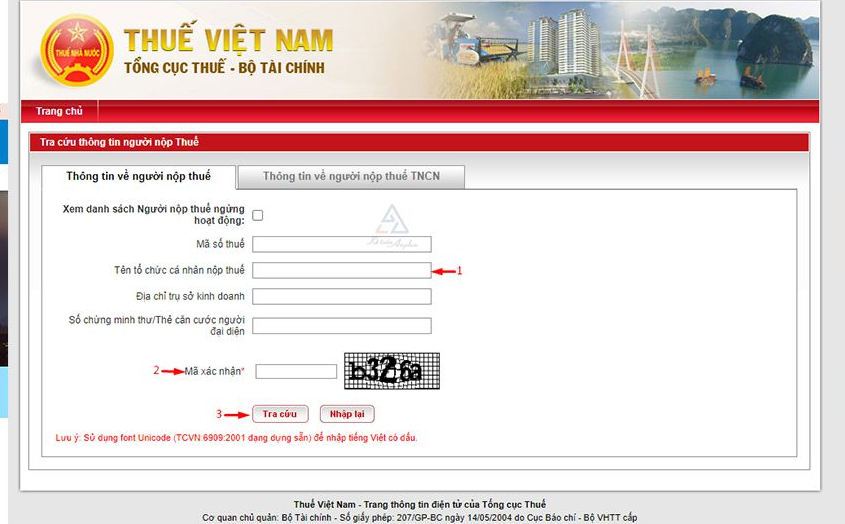 Tra cứu mã số thuế công ty trên trang web chính thức của Tổng cục Thuế
